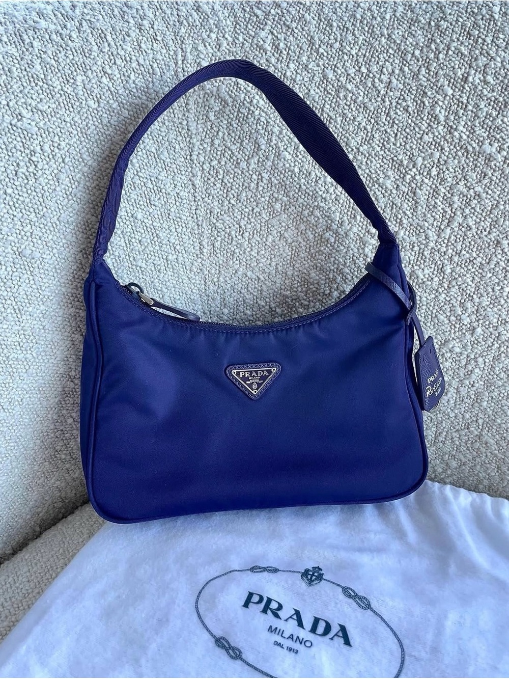Prada Re-Edition 2000 Deep Violet Nylon Shoulder Bag